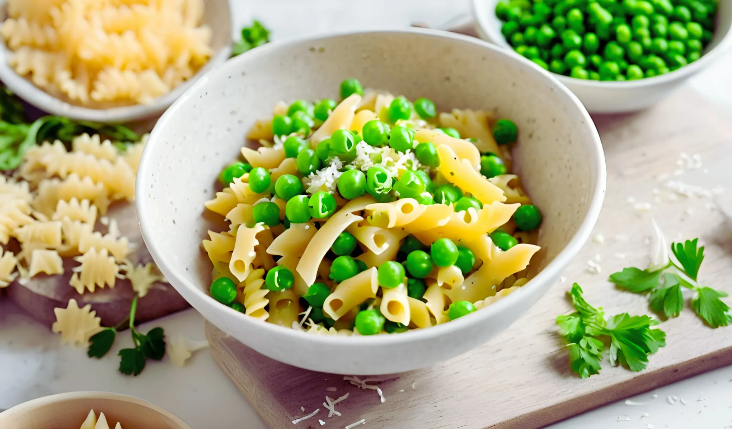 Pasta and peas recipe dish