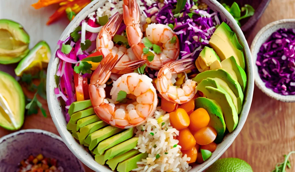 Shrimp bowl with fresh veggies