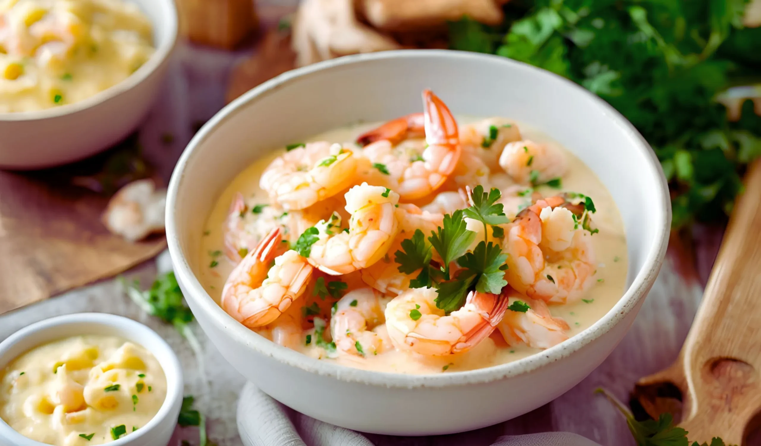 Shrimp cooked in garlic butter sauce