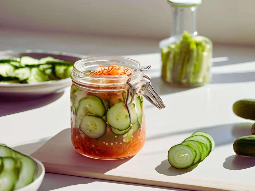 Freshly Made Cucumber Kimchi	