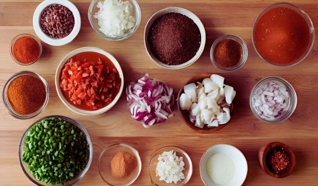 Ingredients for Brisket Chili"