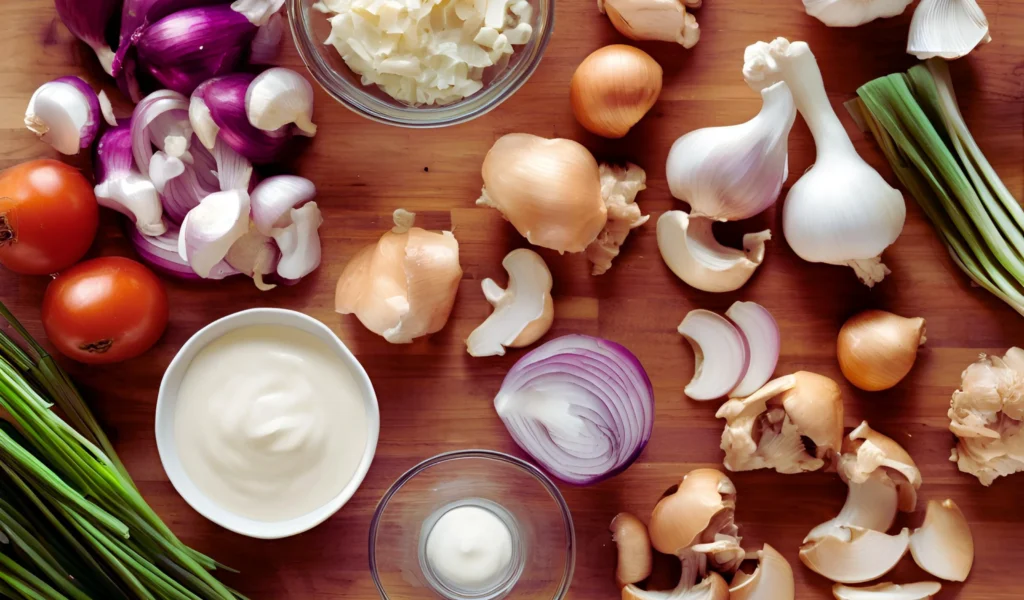 Fresh ingredients for chicken soup