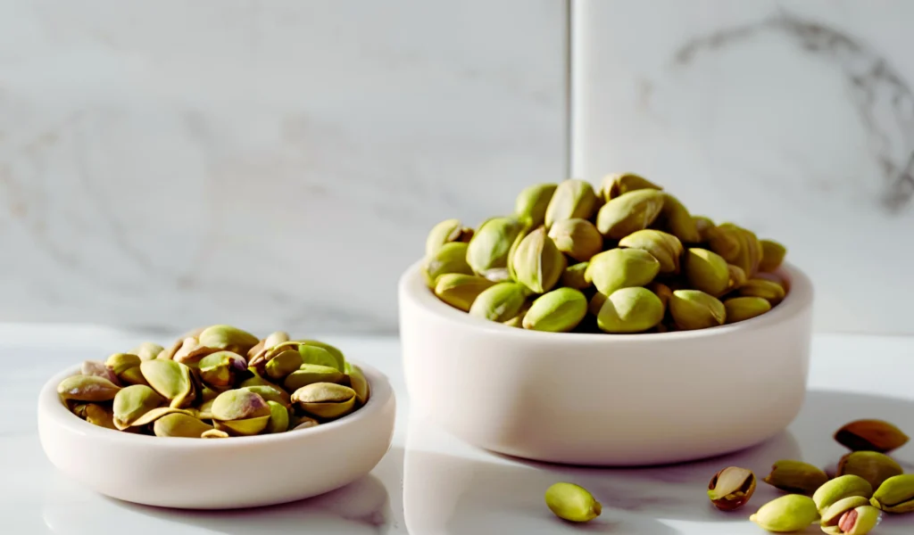 Raw and roasted pistachios	