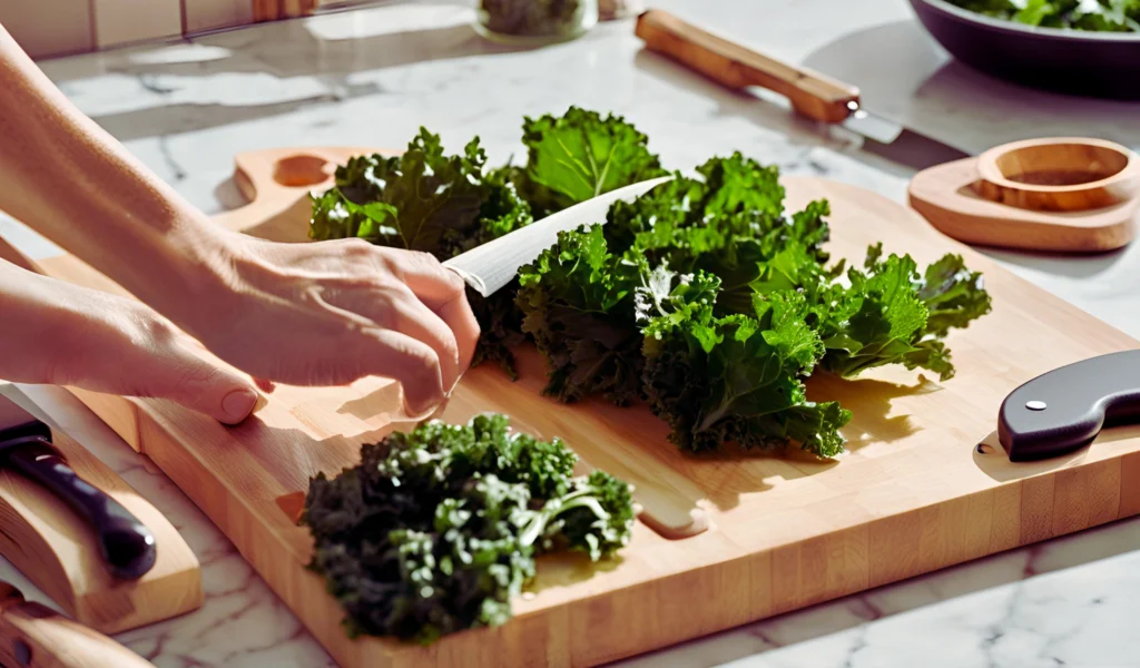 Preparing Kale for Salad	