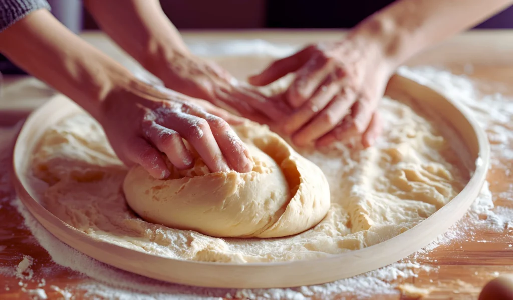 Mixing dough for cottage cheese bread