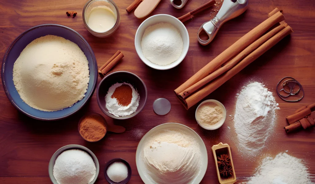 Ingredients for cinnamon bread	