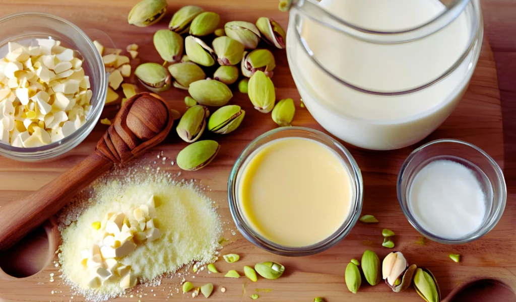 Ingredients for pistachio cream	