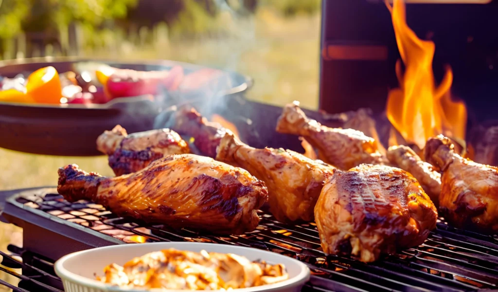 Grilled turkey drumsticks BBQ	