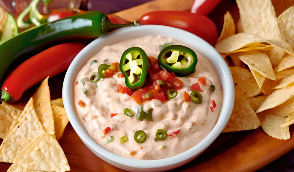 Spicy boat dip with jalapeños