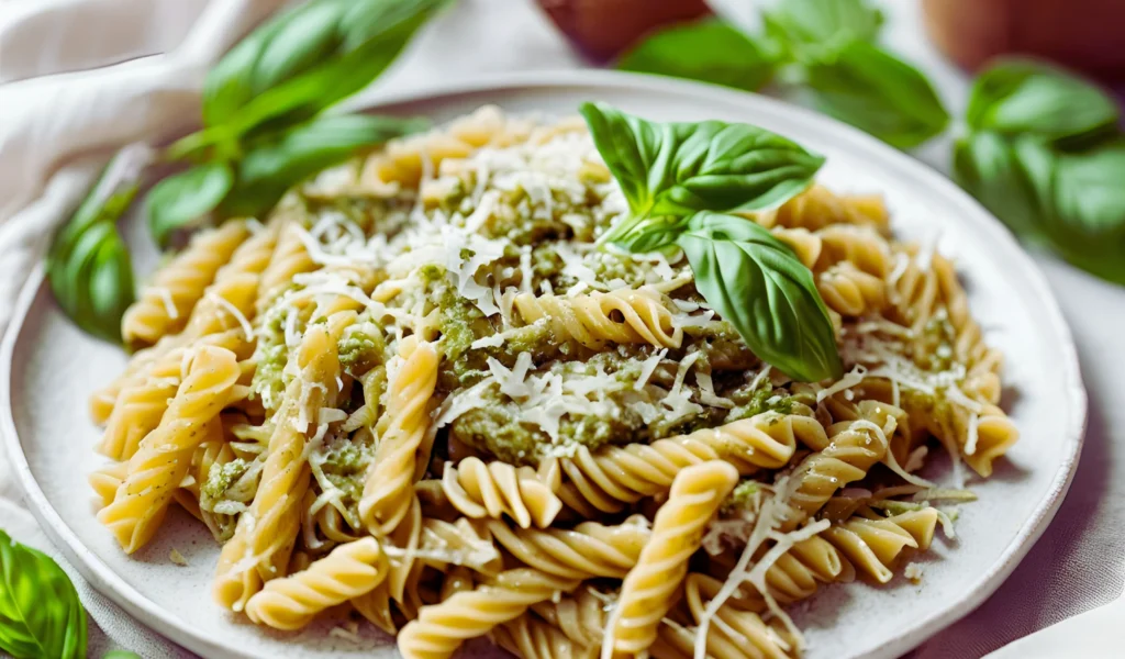 Pasta with hazelnut pesto	