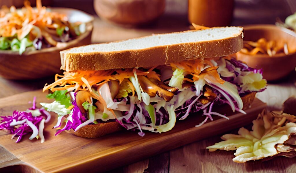 Vegan pulled pork with King Trumpet mushrooms