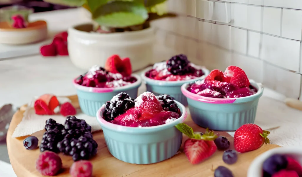 Variations of blueberry cobbler	