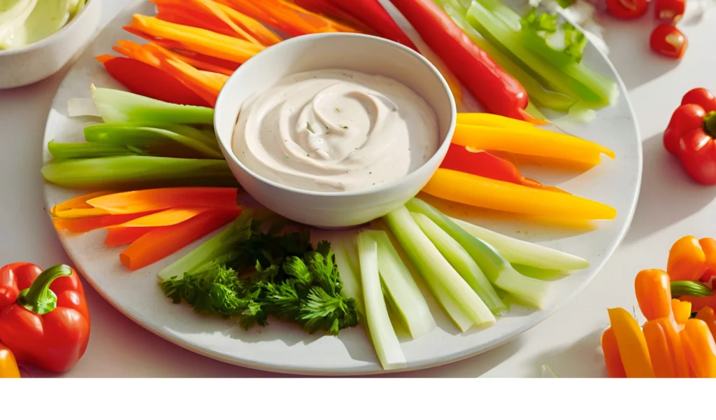 Boat dip served with veggies