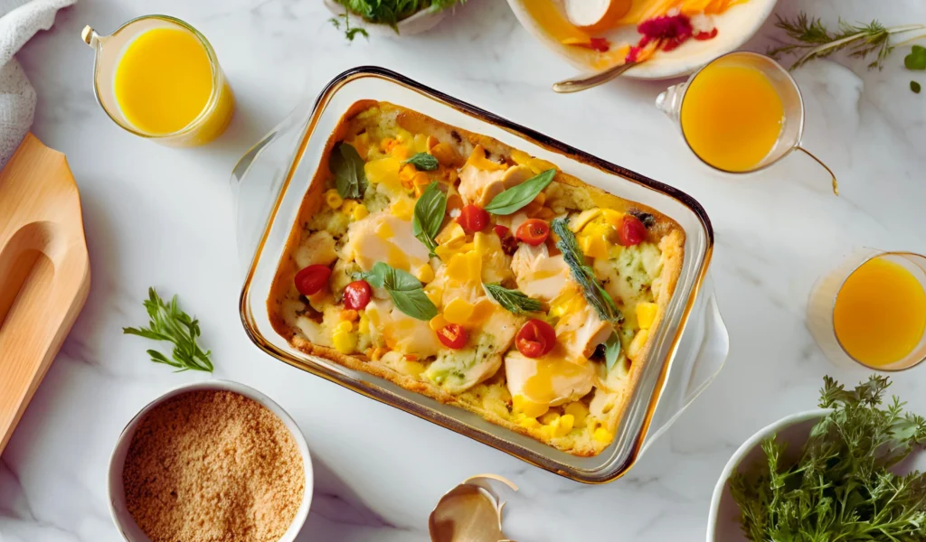 Savory chicken breakfast casserole