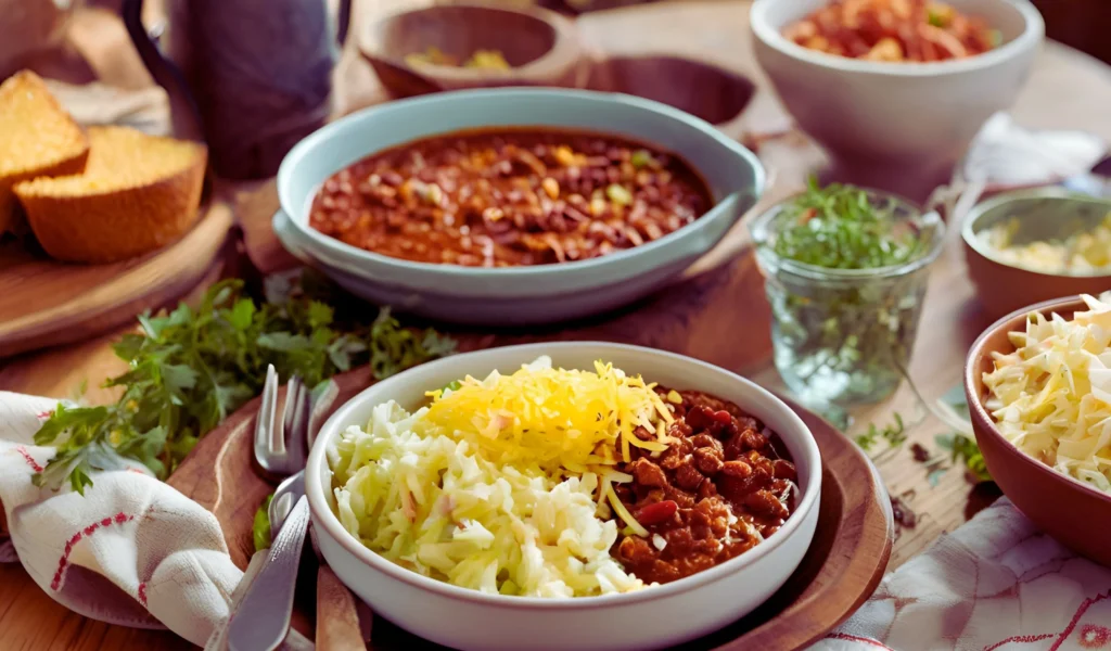 Cowboy Chili with Side Dishes	