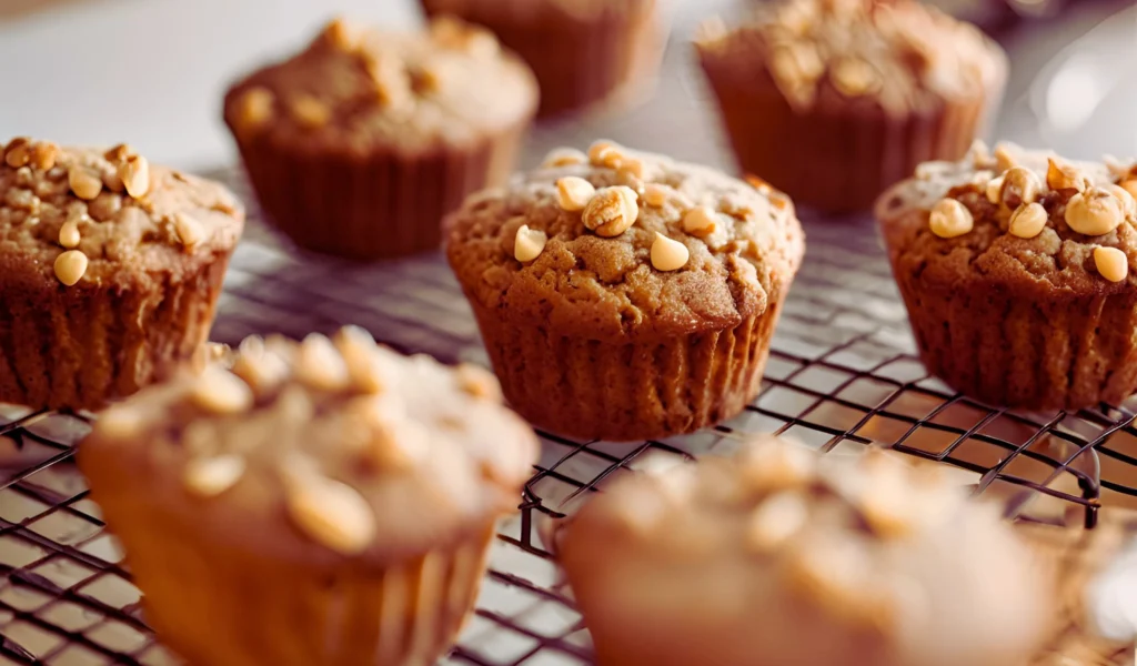 Freshly baked hazelnut muffins	