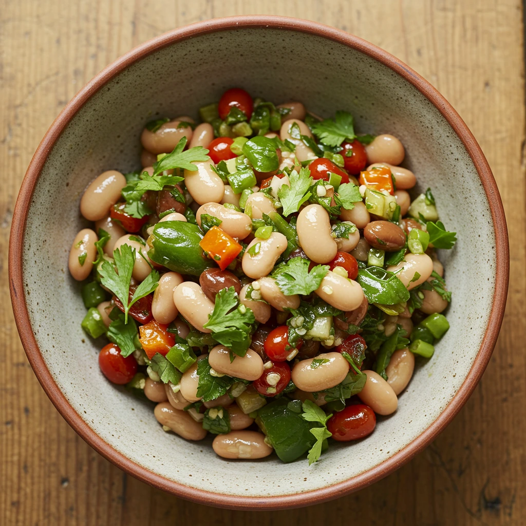 Hearty homemade bean salad