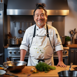 AI Chef preparing a meal with the help of technology.