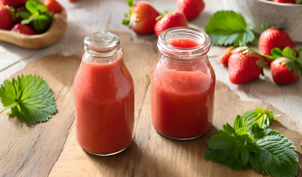 Strawberry vinaigrette in a jar