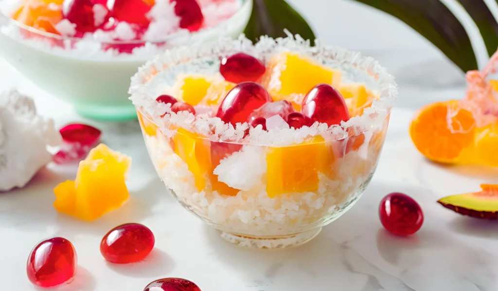 Chè Thái dessert in a glass bowl