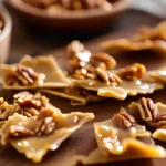 Freshly made pecan brittle