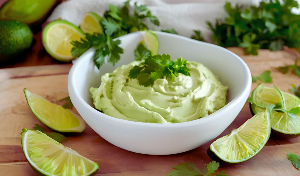 Creamy avocado spread in a bowl