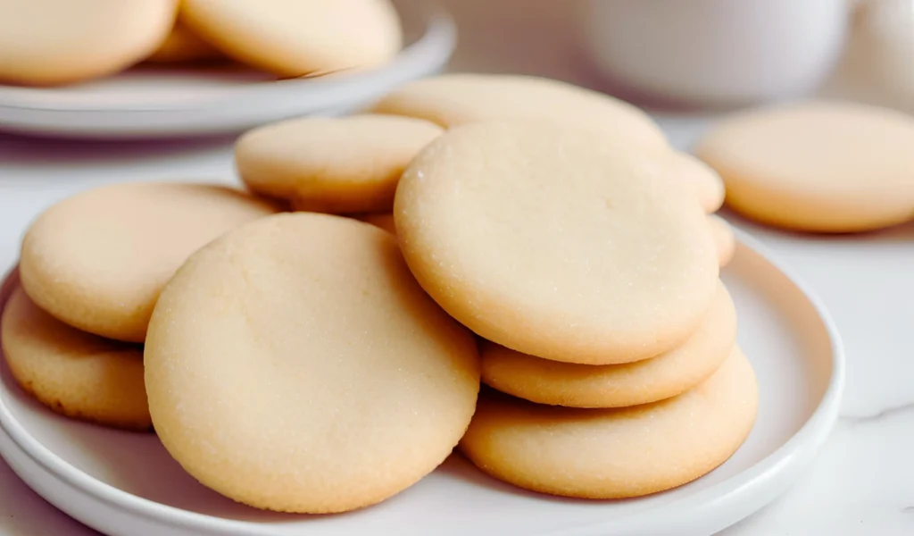 Eggless sugar cookies on a plate