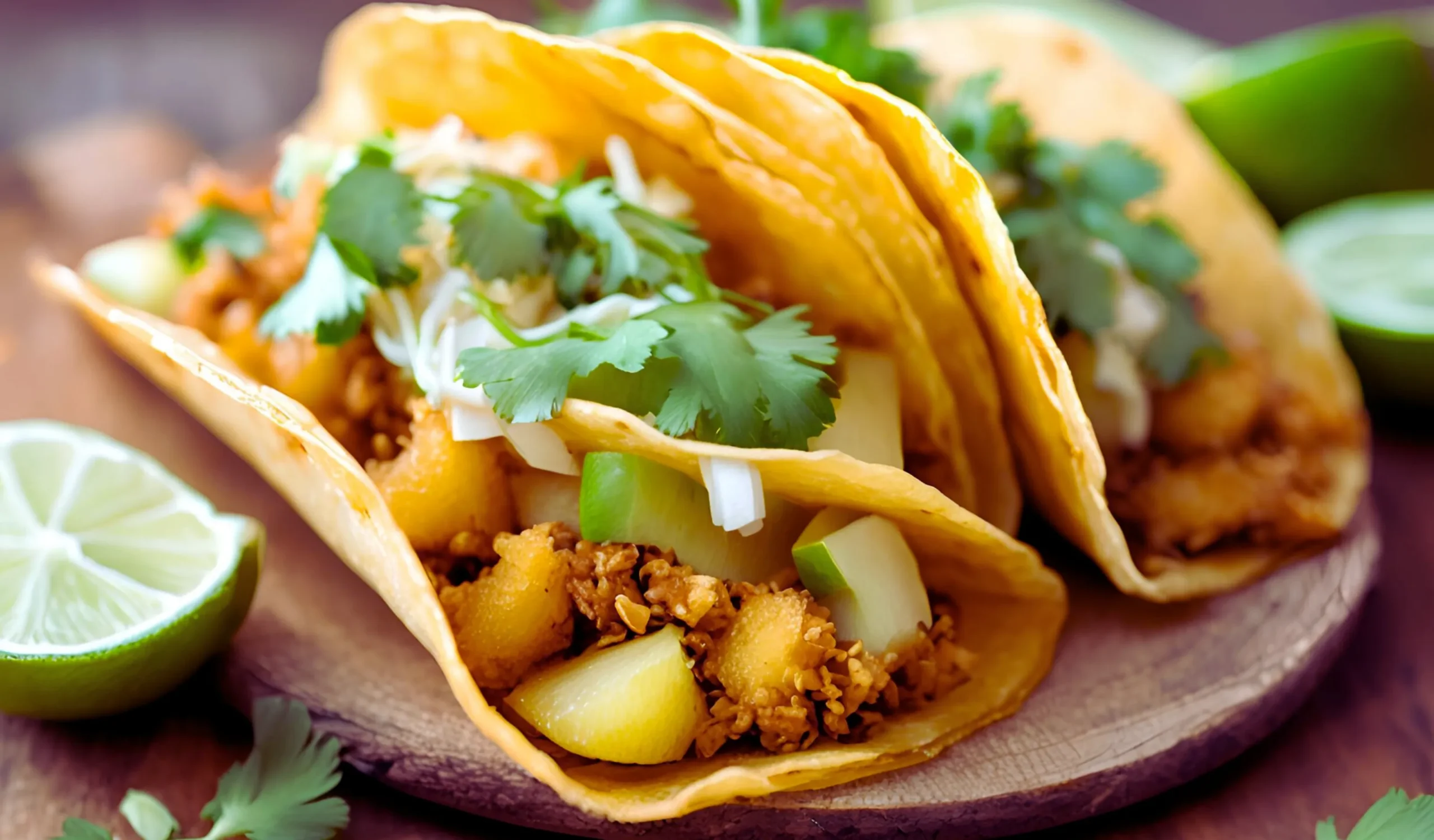 Crispy golden tacos served