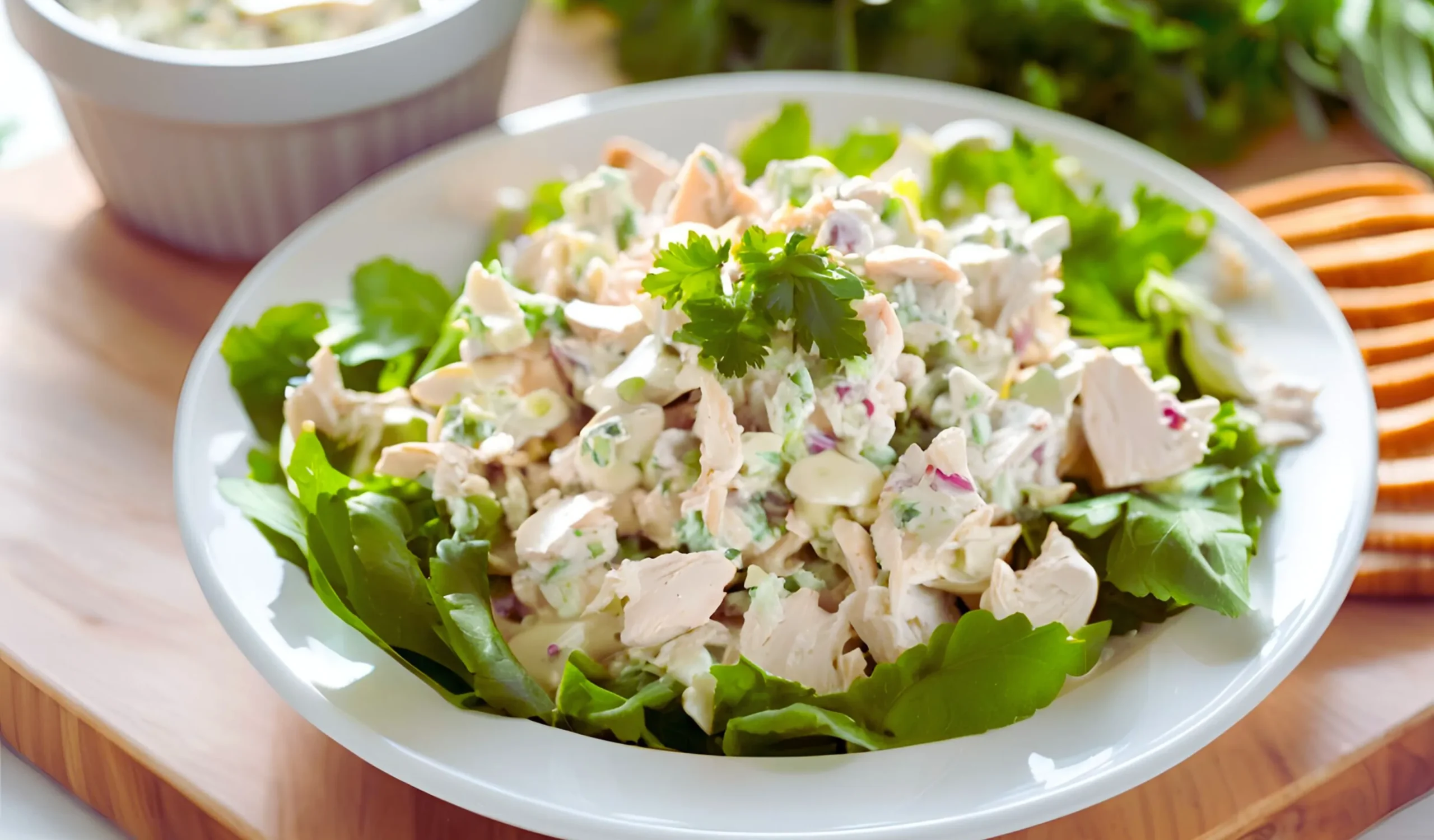 Chicken salad served in a bowl