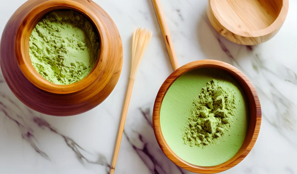 Matcha powder and tools	