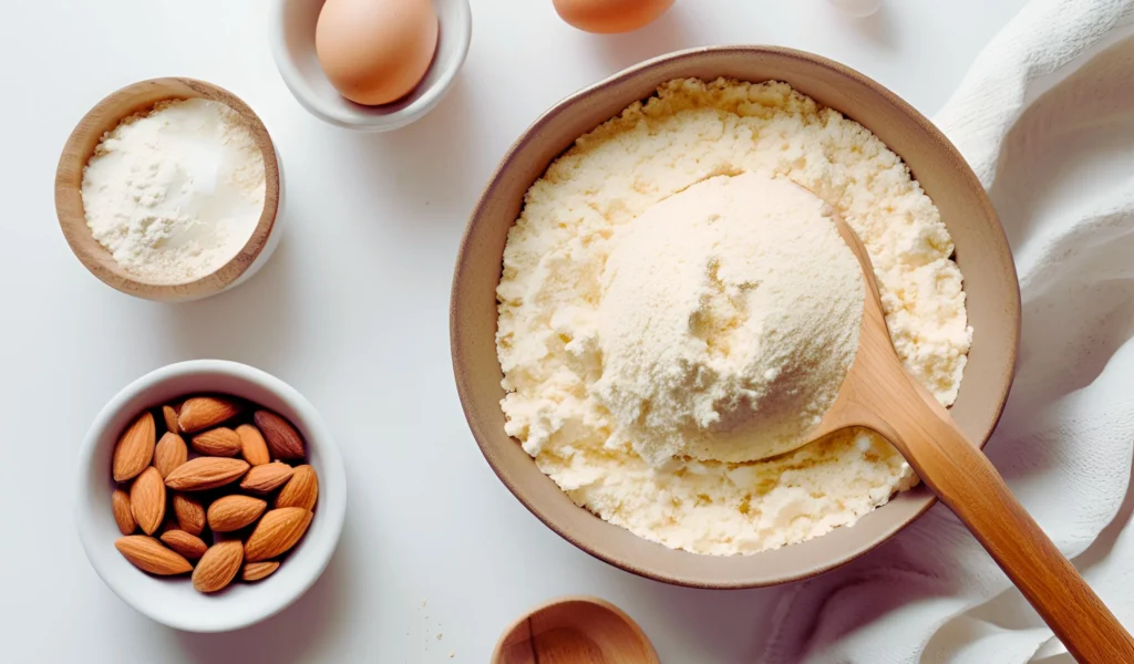 Almond flour and fresh eggs