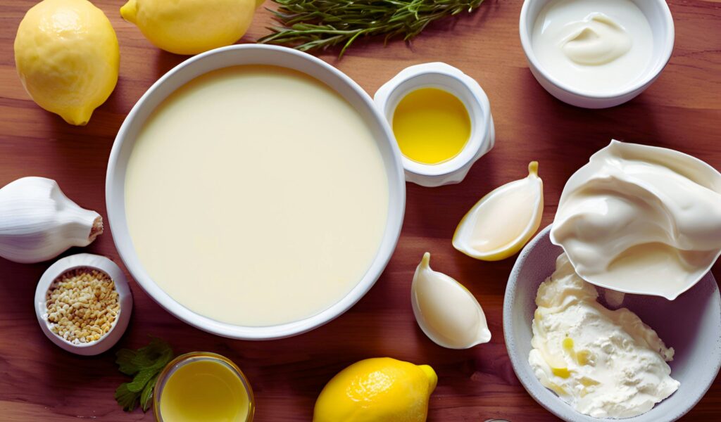 Traditional aioli preparation