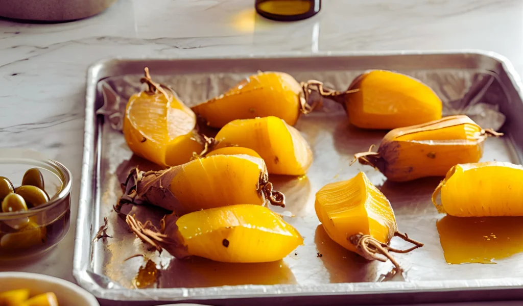 Roasting golden beets in foil	