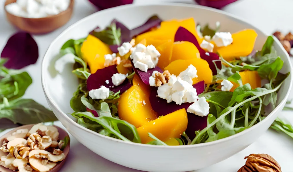 Golden beet salad with goat cheese	