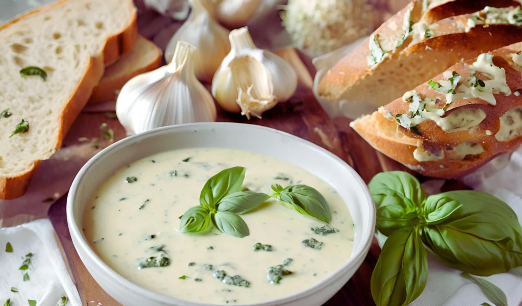 Herb-infused creamy sauce	