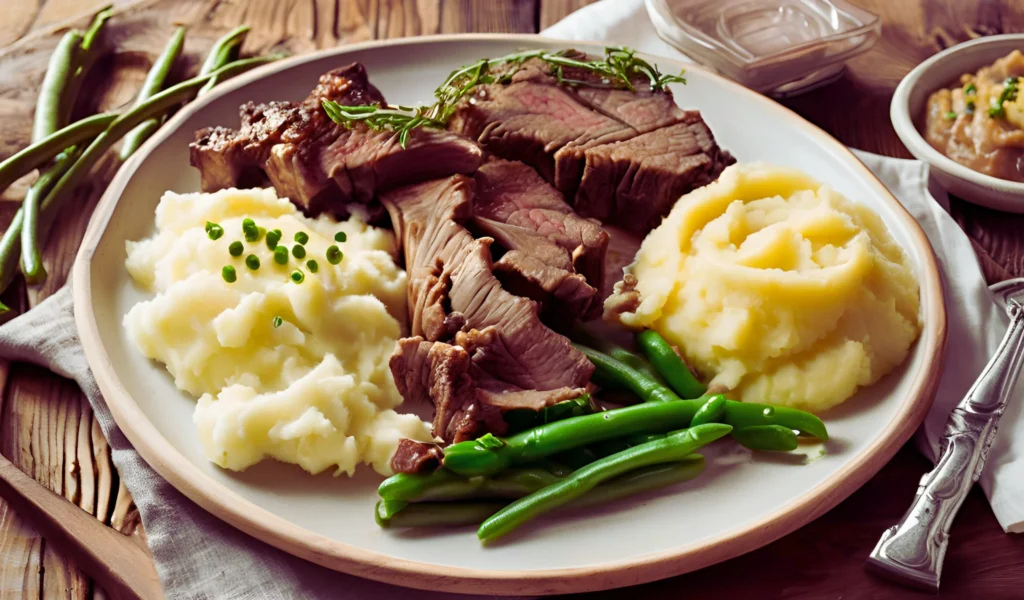 Beef neck bones with sides	