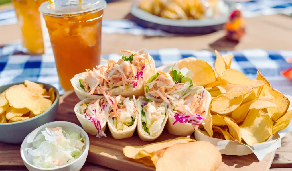 Crab roll with side dishes	