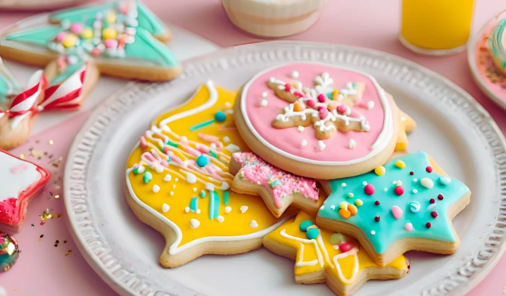 Decorated cookies with sprinkles	