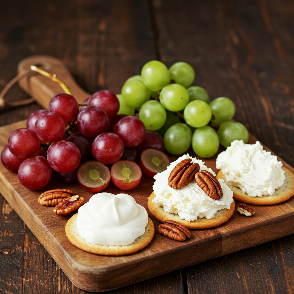 Fresh grapes and ingredients for salad