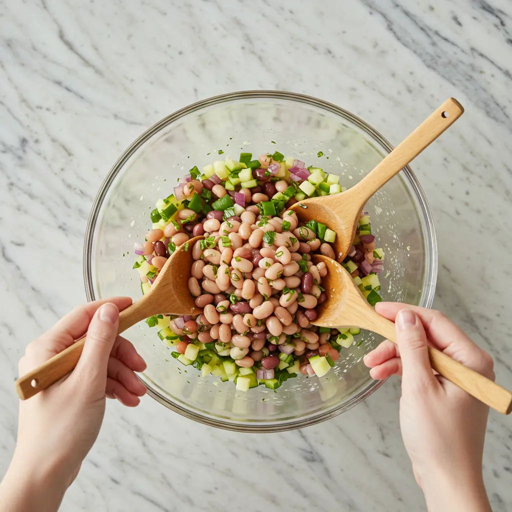 Mixing ingredients in a bowl