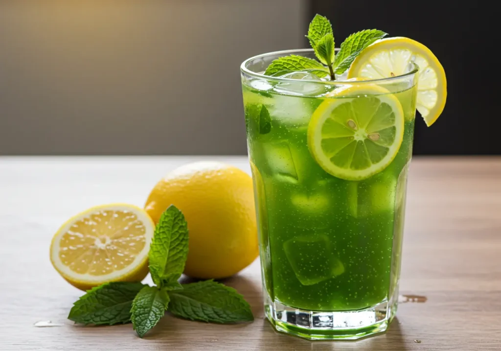 Iced Green Tea with Lemon and Mint