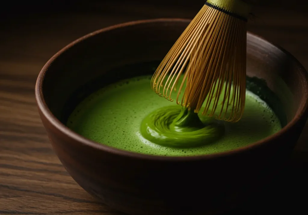 Whisking Matcha in a Traditional Bowl