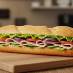 Perfect deli sandwich with fresh ingredients