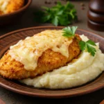 Longhorn Parmesan Crusted Chicken on a plate