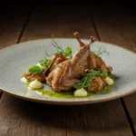 Gourmet quail recipe on a plate