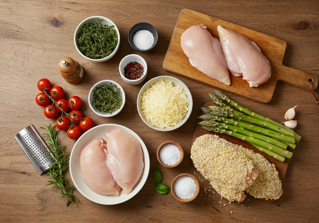 Ingredients for Parmesan Crusted Chicken	