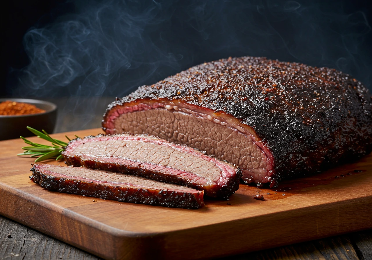 Smoked brisket on a pellet grill