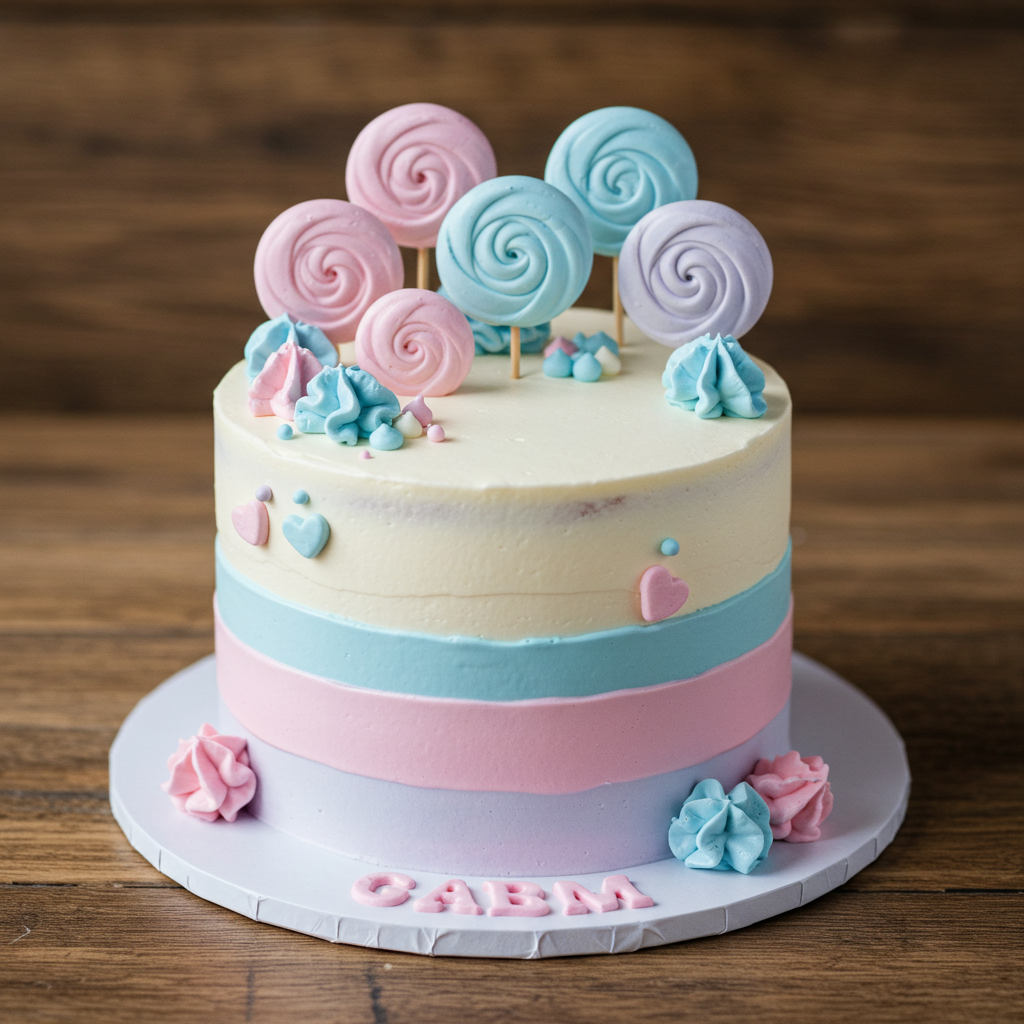 Elegant cake with pastel decorations