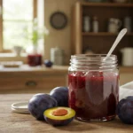 Homemade Plum Jelly in a Jar