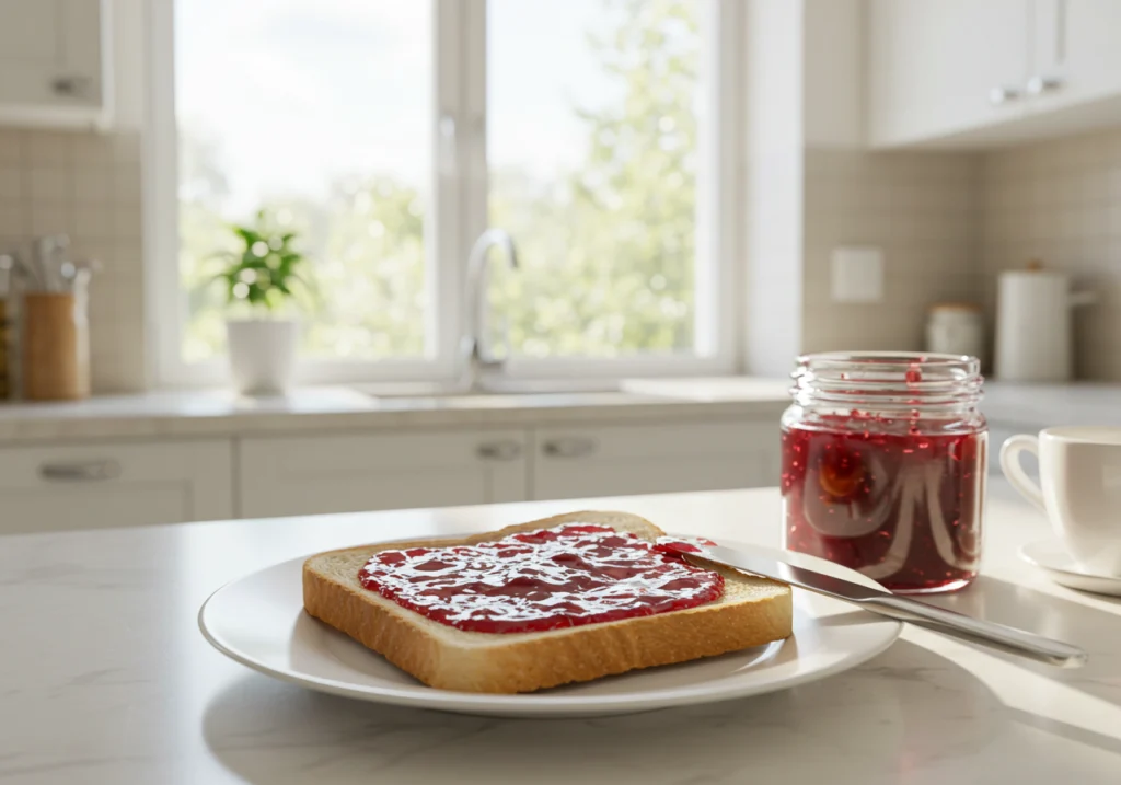 Toast with Plum Jelly Spread	